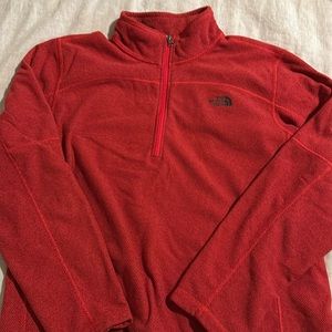 North Face half zip fleece pullover. Red XL. Great condition!